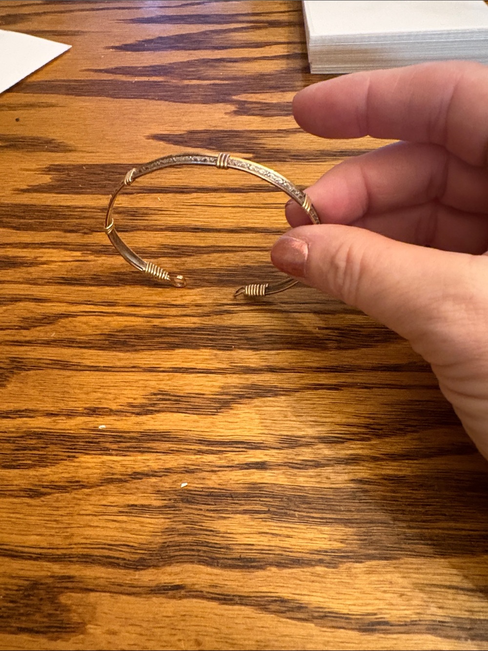 Delicate Gold Cuff Bracelet with Textured Detail - Women Jewelry